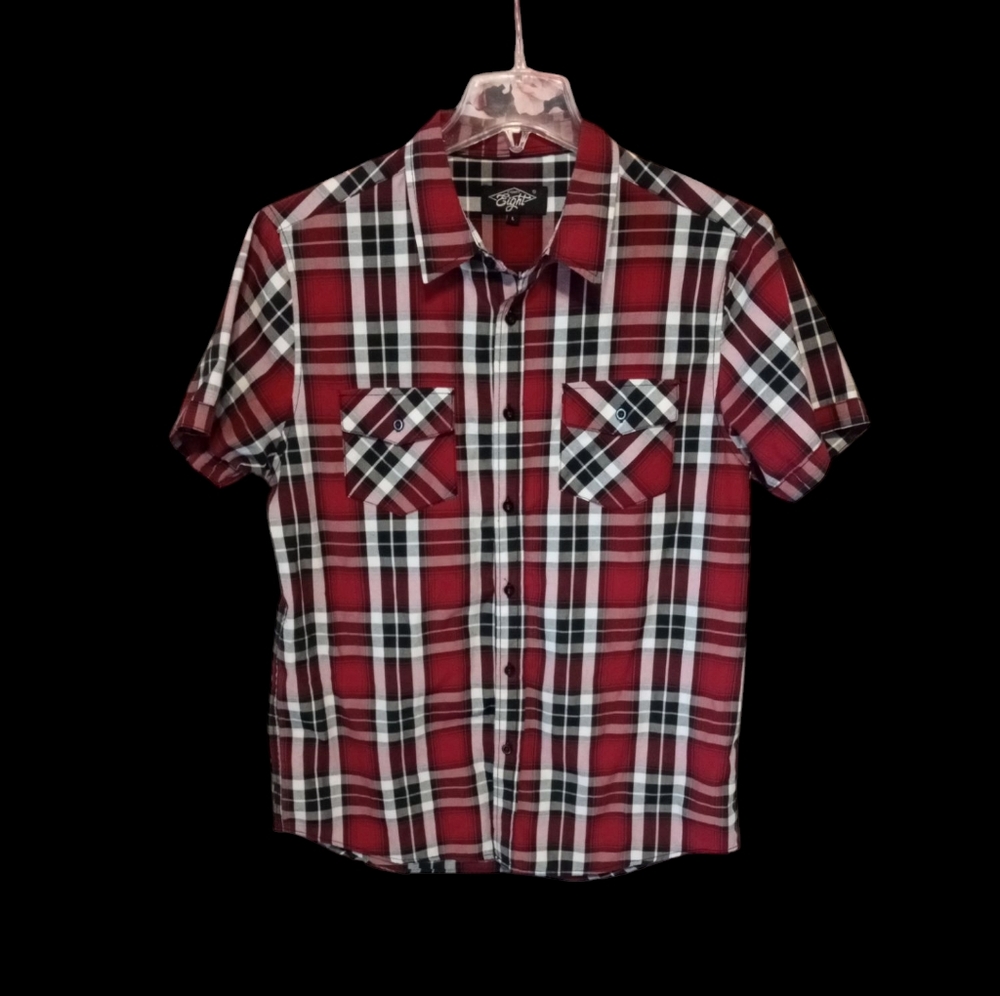Red Plaid Men's  EIGHTY EIGHT Shirt